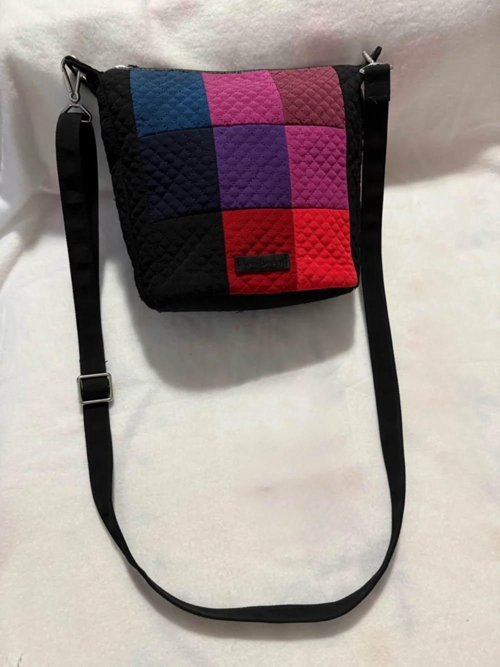 Vera Bradley Black Multicolor Patchwork Quilted Crossbody Bag